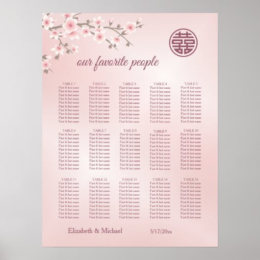 さくらんぼ中国のの結婚座席表 ポスター (正面)