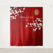 さくらんぼ中国のの結婚花の背景 タペストリー (正面)