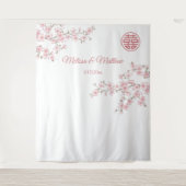 さくらんぼ中国のの結婚花の背景 タペストリー (正面)