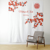 さくらんぼ中国のの結婚花の背景 タペストリー (インサイチュ)