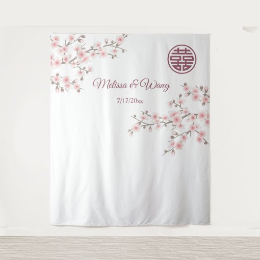 さくらんぼ中国のの結婚花の背景 タペストリー