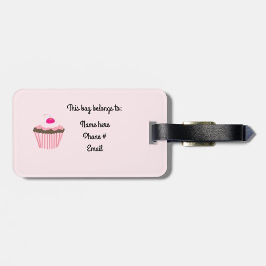 さくらんぼ付きカップケーキ ラゲッジタグ (裏面横)