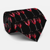 さくらんぼ付きマルティニガラスの赤いカクテルおもしろい ネクタイ (ロール)