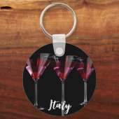 さくらんぼ付きマルティニガラスの赤いカクテル キーホルダー (裏面)