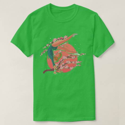 さくらんぼ体操スポーツ桜Acrobatジム Tシャツ (デザイン正面)