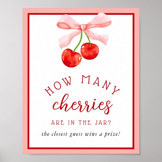 さくらんぼ何人の赤ちゃんシャワーゲーム ポスター (正面)