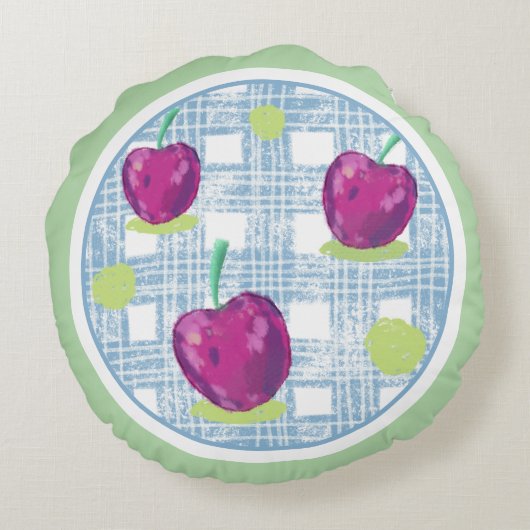 さくらんぼ円枕 ラウンドクッション (裏面)