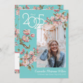 さくらんぼ写真の卒業発表 招待状 (正面/裏面)