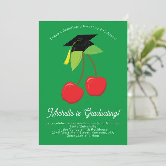 さくらんぼ卒業パーティー招待状 招待状 (スタンド正面)