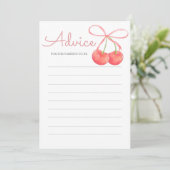 さくらんぼ及びピンクリボンベビーシャワーアドバイスカード 招待状 (スタンド正面)