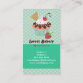 さくらんぼ及びミントのカップケーキの名刺 名刺 (裏面)