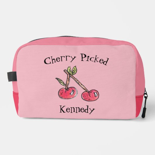 さくらんぼ名追加かわいいモダン夏のピンクの水色 ドップキット (正面)