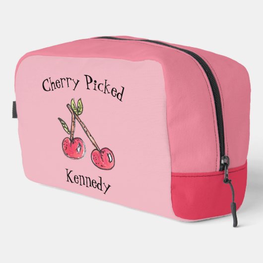 さくらんぼ名追加かわいいモダン夏のピンクの水色 ドップキット (右コーナー)