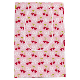 さくらんぼ名門私立校風のスイートピンクと赤10代の子供少女 ミディアムペーパーバッグ