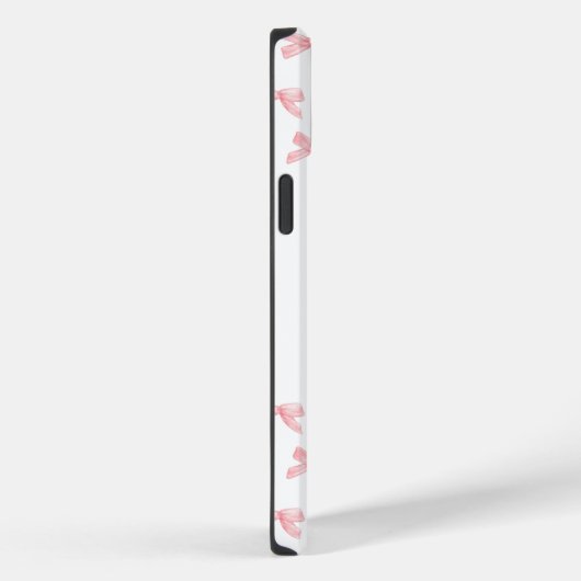 さくらんぼ名門私立校風のピンクの弓とローレルリースのロゴ Case-Mate iPhoneケース (裏面 / 右)