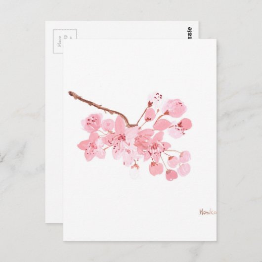 さくらんぼ咲き木ピンクフローラシック ポストカード (正面/裏面)