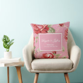 さくらんぼ咲き赤バラ花装飾用クッション クッション (椅子)