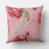 さくらんぼ咲き赤バラ花装飾用クッション クッション (裏面)