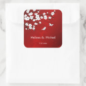 さくらんぼ咲き赤黒白 スクエアシール (バッグ)