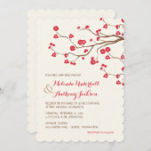 さくらんぼ咲き赤 招待状 (正面/裏面)