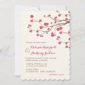 さくらんぼ咲き赤 招待状 (正面)