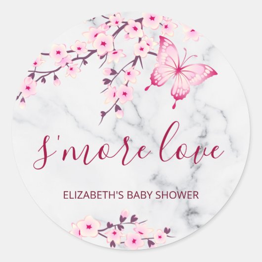 さくらんぼ咲く蝶の愛 ラウンドシール (正面)