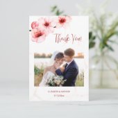 さくらんぼ大理石結婚写真のサンキューカード サンキューカード (スタンド正面)