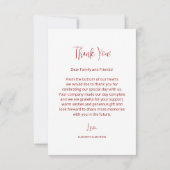 さくらんぼ大理石結婚写真のサンキューカード サンキューカード (裏面)