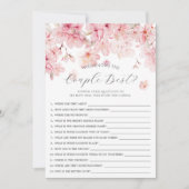 さくらんぼ夫婦の試合を知る最高の花 招待状 (正面)