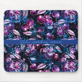 さくらんぼ宇宙旅行編集可能パーソナライゼーション マウスパッド