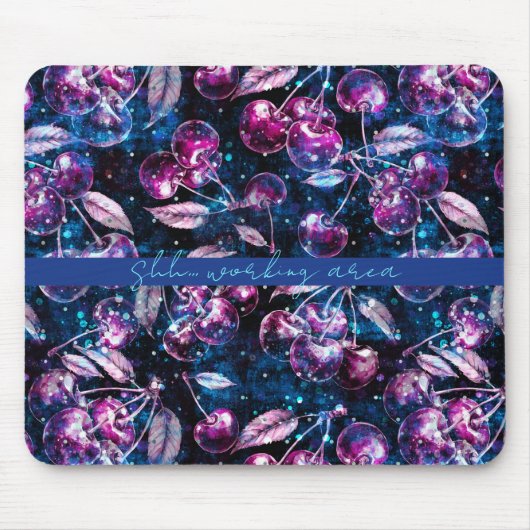 さくらんぼ宇宙旅行編集可能パーソナライゼーション マウスパッド (正面)