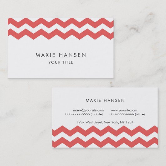 さくらんぼ山型モダン名刺 名刺 (正面/裏面)