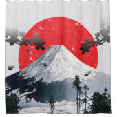 さくらんぼ山富士ジャパン シャワーカーテン (正面)