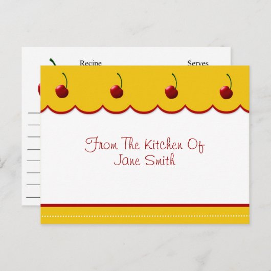 さくらんぼ恋人レシピカード ポストカード (正面/裏面)