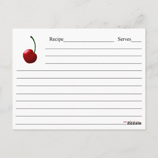 さくらんぼ恋人レシピカード ポストカード (裏面)