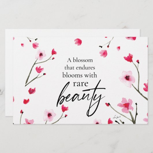 さくらんぼ感動的ブロッサムウォーター色引用文 便箋 (正面/裏面)