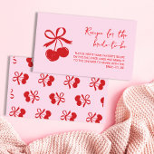 さくらんぼ手描きブライダルシャワーレシピ エンクロージャーカード