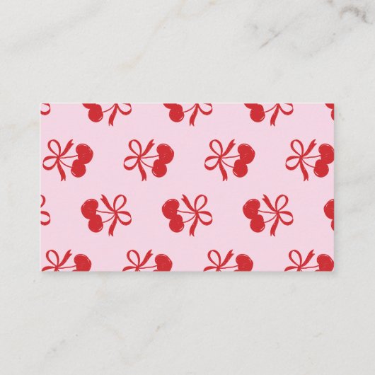 さくらんぼ手描きブライダルシャワーレシピ エンクロージャーカード (裏面)