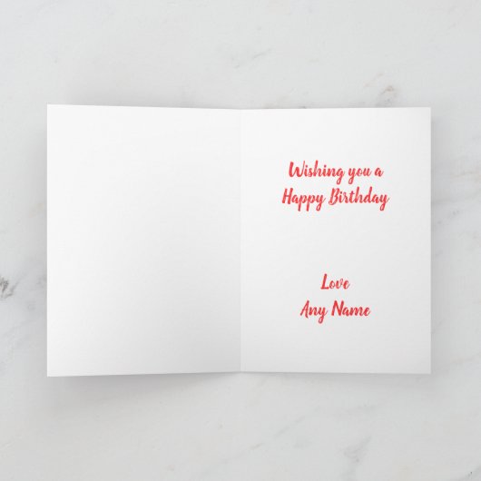 さくらんぼ折り畳み挨拶誕生日カード カード (内部)