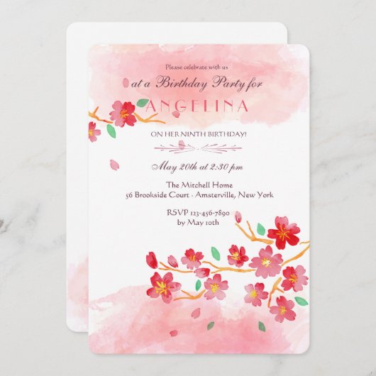 さくらんぼ招待状 招待状 (正面/裏面)