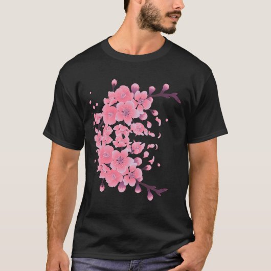 さくらんぼ日本のの花の桜傾向 Tシャツ (正面)