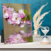 さくらんぼ日本のの花の水の上の装飾 フォトプラーク (側面)