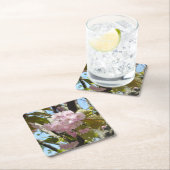 さくらんぼ日本のの花火写真 スクエアペーパーコースター (インサイチュ)