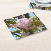 さくらんぼ日本のの花火写真 スクエアペーパーコースター (アングル)