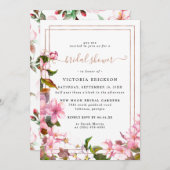 さくらんぼ日本のの花 | フローラブライダルシャワー 招待状 (正面/裏面)