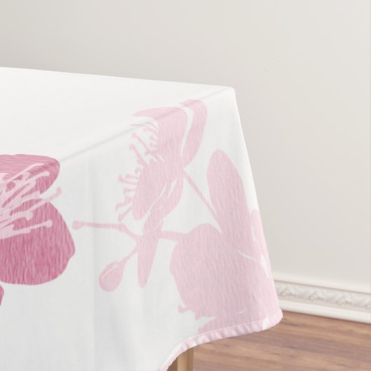 さくらんぼ日本のの花、穏やかなピンクのガーリー花。 テーブルクロス (インサイチュ)