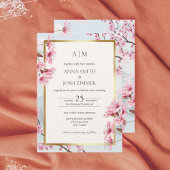 さくらんぼ日本のエレガント金ゴールド結婚ズ 招待状