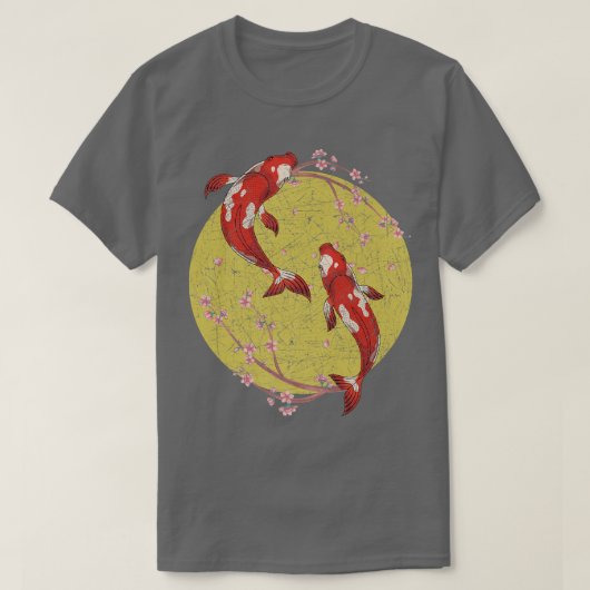 さくらんぼ日本のコイ魚池桜コイC Tシャツ (デザイン正面)