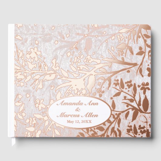 さくらんぼ日本のバラゴールドフォイル結婚ズ ゲストブック (正面)