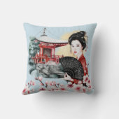 さくらんぼ日本のパゴダ芸者ガール クッション (裏面)